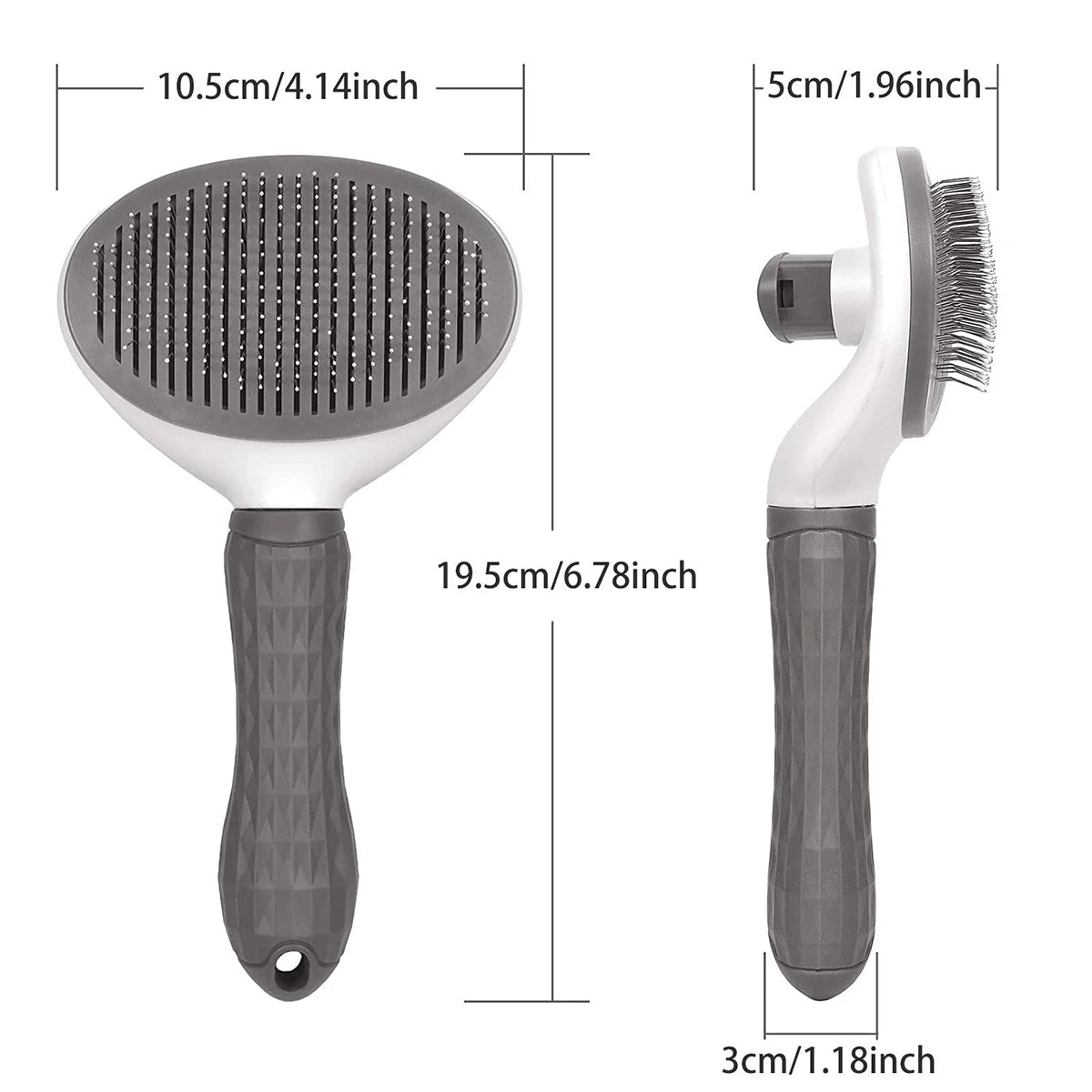 Pet Grooming Brush with Self-Cleaning Button