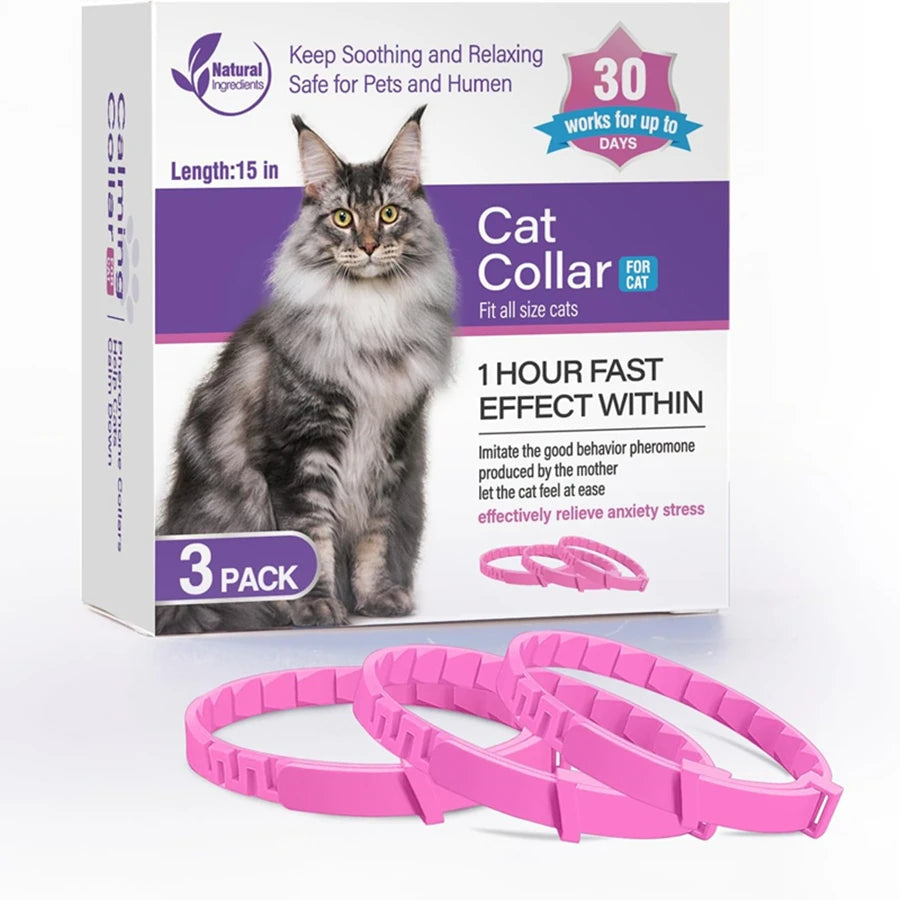 Natural Calming Collar for Dogs & Cats – Anxiety Relief for 30 Days