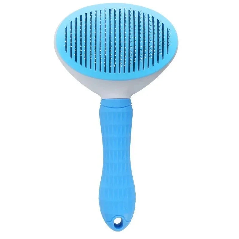 Pet Grooming Brush with Self-Cleaning Button