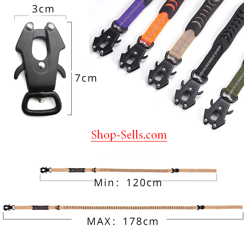 Durable Tactical Bungee Dog Leash with Quick-Release Carabiner