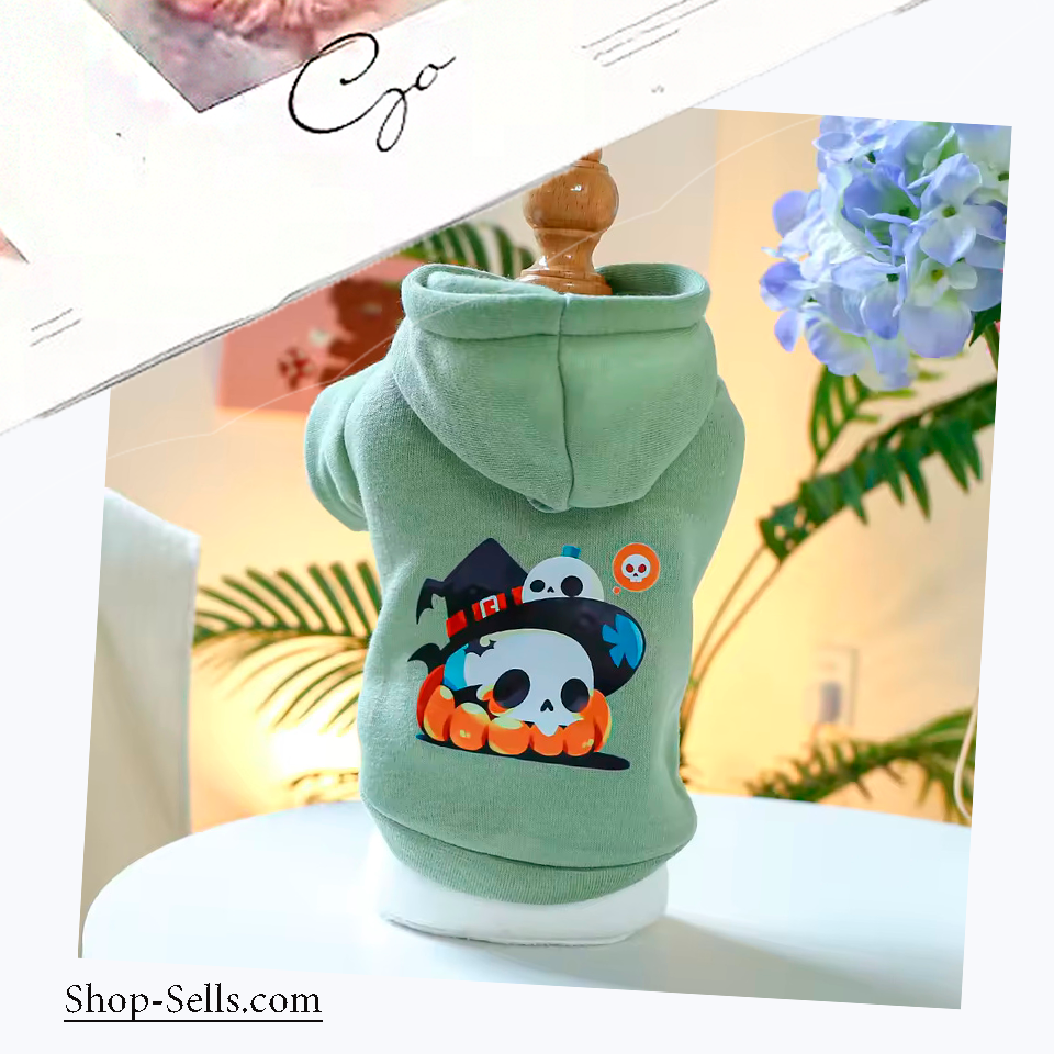 Halloween Pet Hoodie for Small Dogs & Cats — Cozy Fall/Spring Pullover with Hood