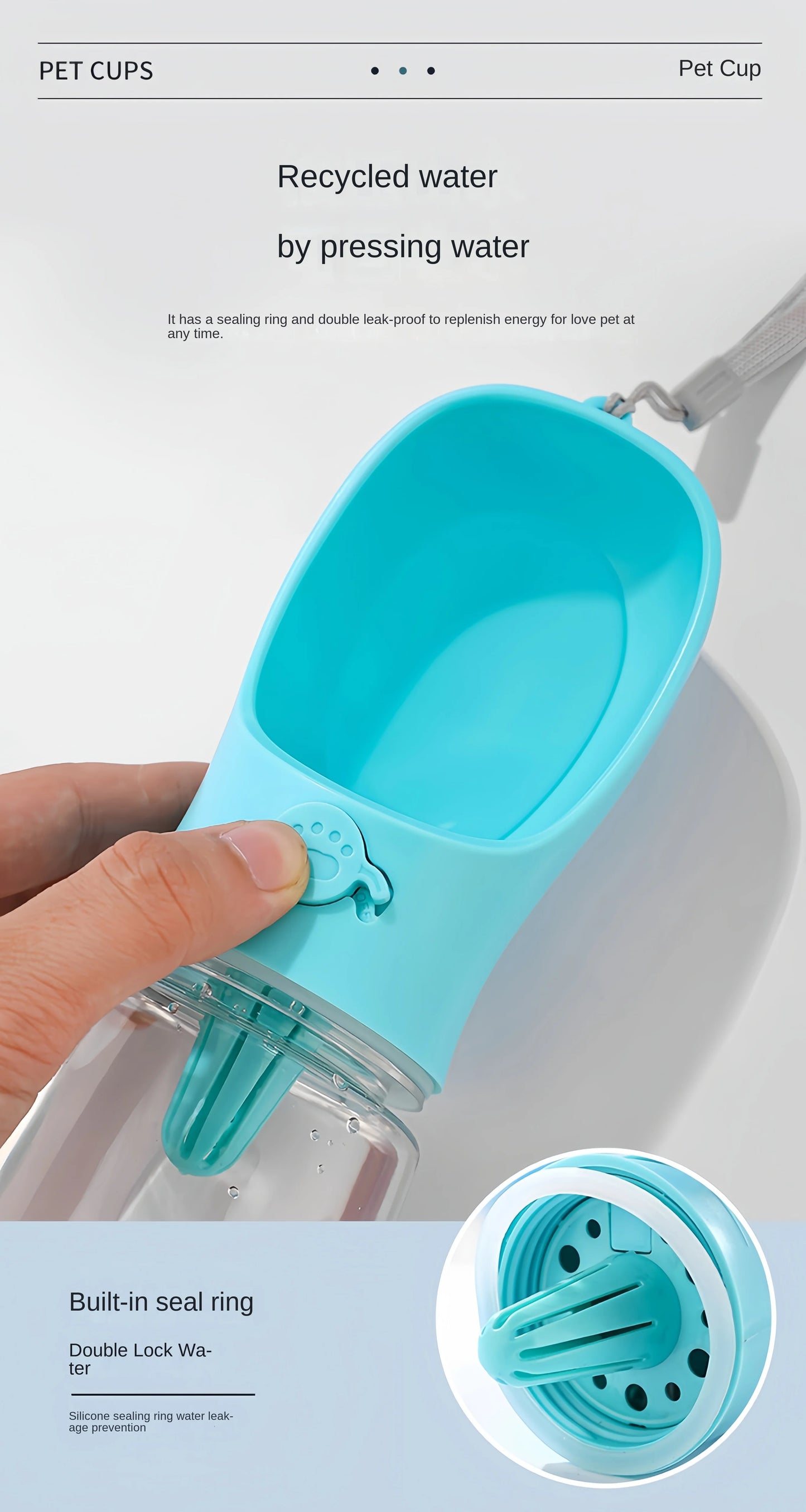 For cats, dogs, and even raccoons. Water and food bottle – BPA-free, perfect for walks and travel.
