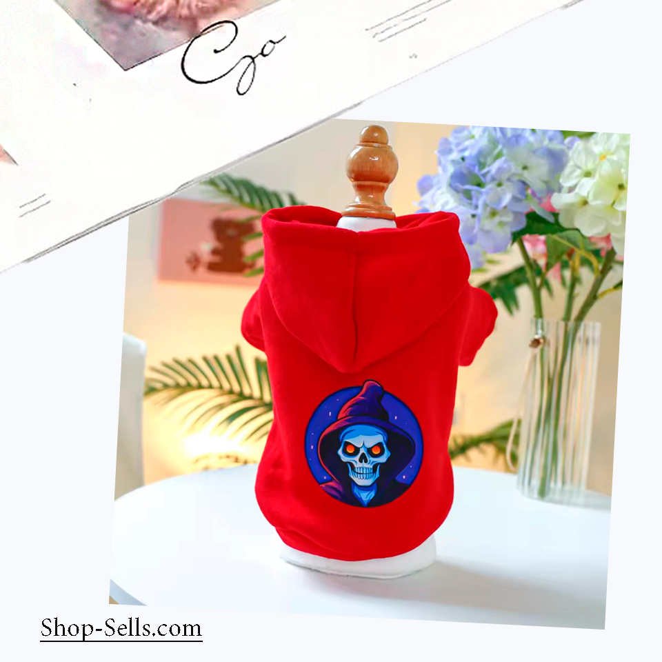 Halloween Pet Hoodie for Small Dogs & Cats — Cozy Fall/Spring Pullover with Hood