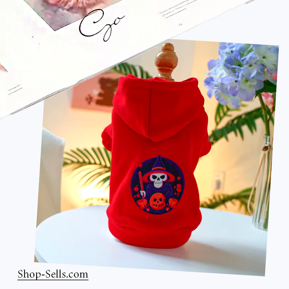 Halloween Pet Hoodie for Small Dogs & Cats — Cozy Fall/Spring Pullover with Hood