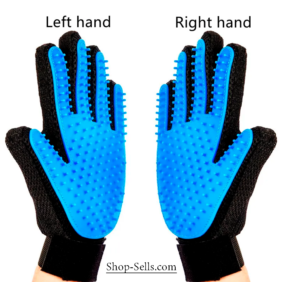Grooming Gloves for Cats and Dogs – Deshedding and Massage Brush, Hair Removal, Bathing and Care