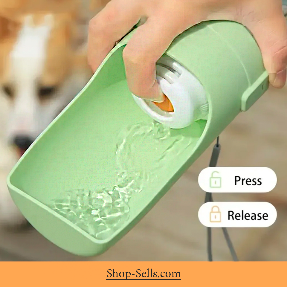 2-in-1 Dog Water Bottle with Food Container – Leakproof Travel Bowl for Walking & Hiking