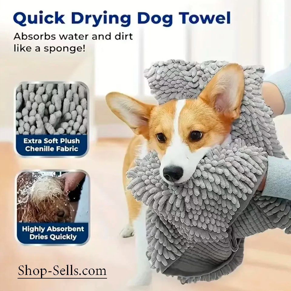 Ultra-Absorbent Pet Towel for Dogs and Cats – Fast Drying, Stress-Free Grooming