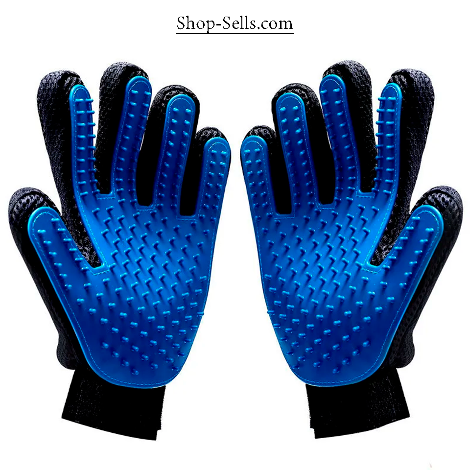 Grooming Gloves for Cats and Dogs – Deshedding and Massage Brush, Hair Removal, Bathing and Care