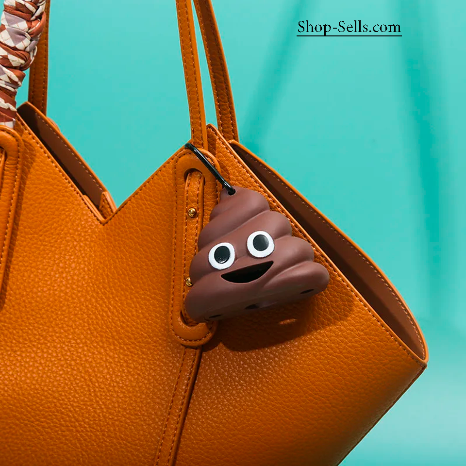 Dog Poop Bag Holder β Funny Emoji Dispenser with Carabiner