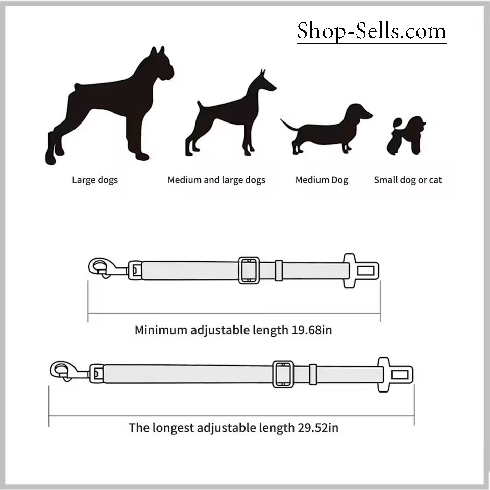 Adjustable Pet Car Seat Belt for Dogs & Cats | Durable, Safe & Colorful