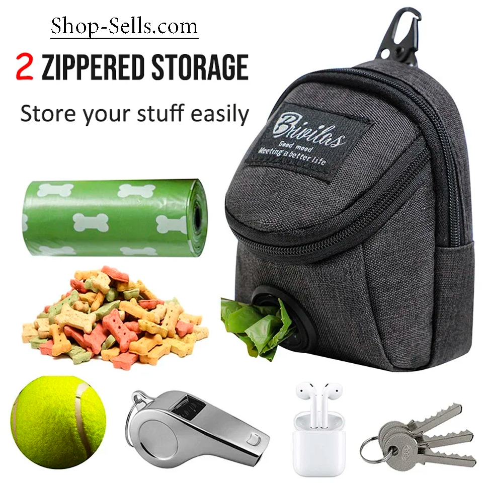 Dog Walking Bag – For Treats, Waste Bags & Toys – Also for Cats & Raccoons