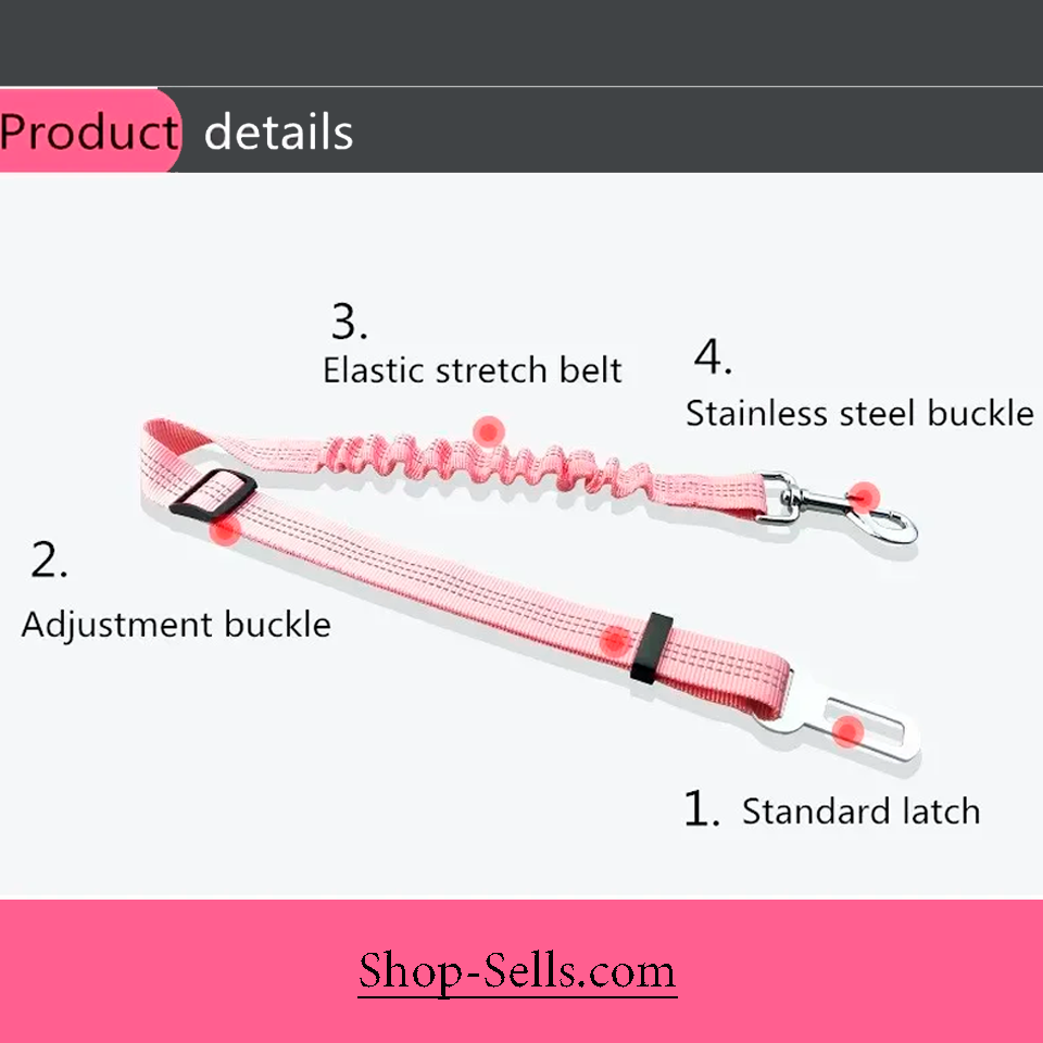 Adjustable Pet Car Seat Belt for Dogs & Cats | Durable, Safe & Colorful