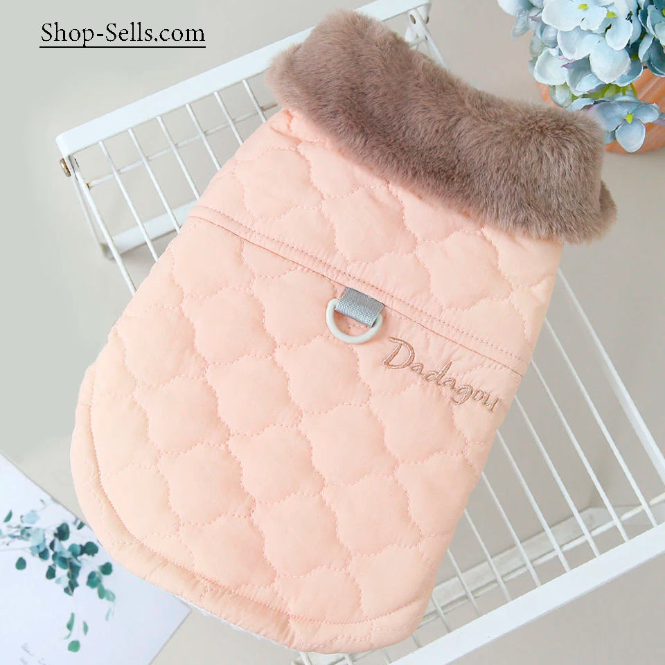 Warm Cotton Pet Jacket for Cats & Dogs – Autumn/Winter Two-Legged Pet Clothes with Furry Collar – Soft & Stylish Dog Coat