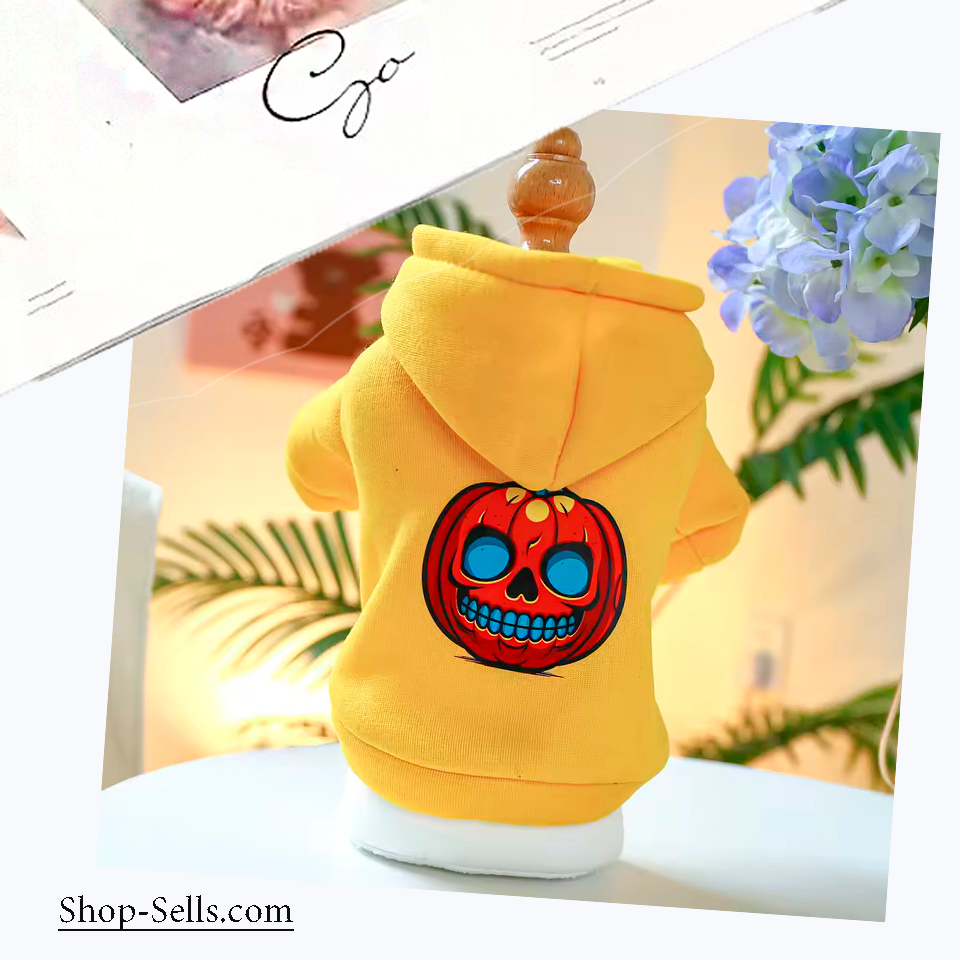 Halloween Pet Hoodie for Small Dogs & Cats — Cozy Fall/Spring Pullover with Hood