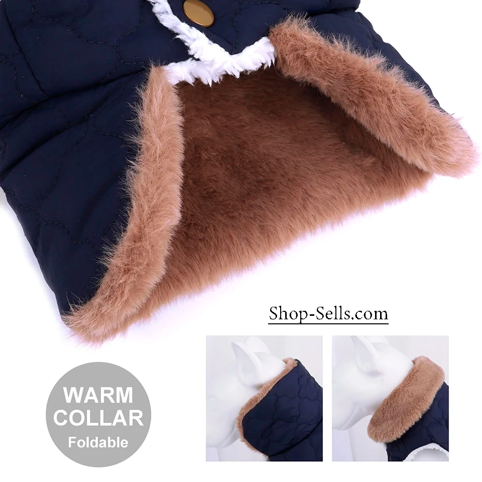 Warm Cotton Pet Jacket for Cats & Dogs – Autumn/Winter Two-Legged Pet Clothes with Furry Collar – Soft & Stylish Dog Coat