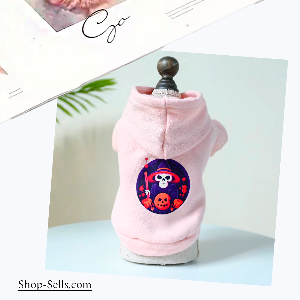 Halloween Pet Hoodie for Small Dogs & Cats — Cozy Fall/Spring Pullover with Hood