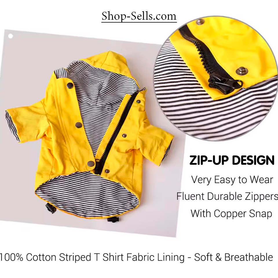 Waterproof Dog Raincoat with Hood — Stylish, Adjustable & All-Weather Protection
