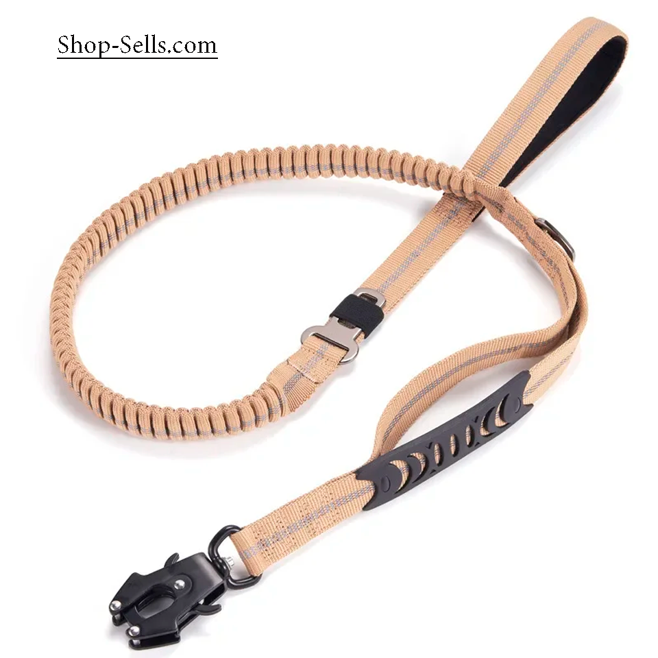 Durable Tactical Bungee Dog Leash with Quick-Release Carabiner