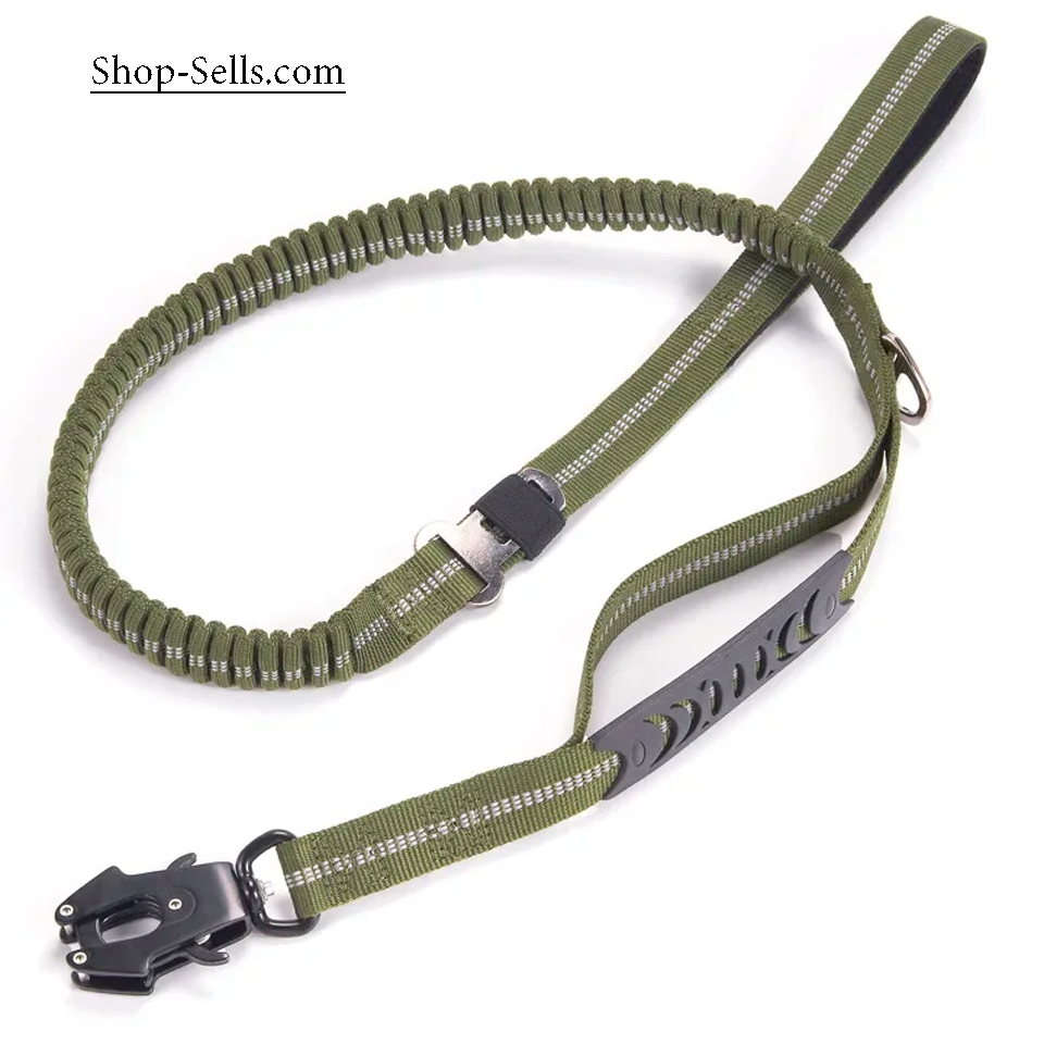 Durable Tactical Bungee Dog Leash with Quick-Release Carabiner