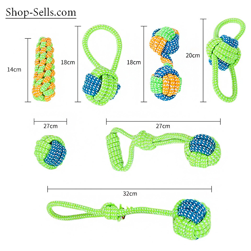 Interactive Rope Chew Toy Set – 7 Durable Rope Toys for Dogs & Puppies