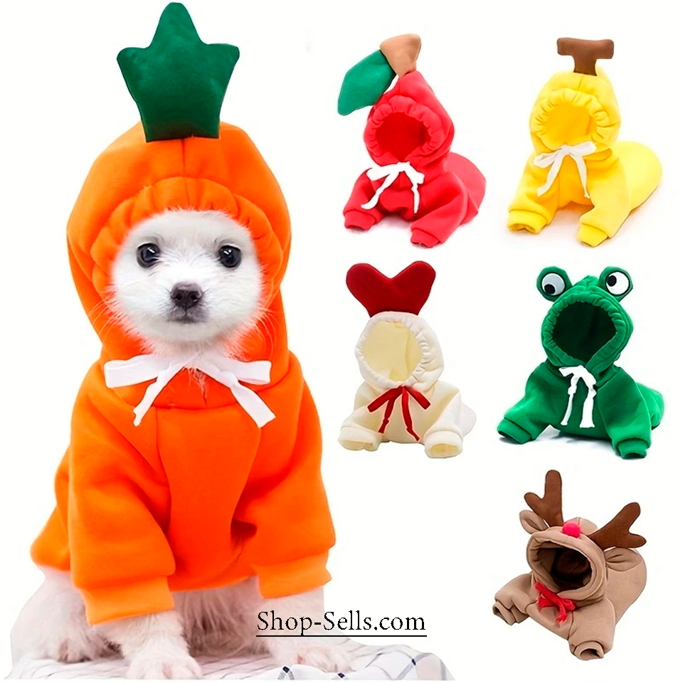 Fruit Design Dog Hoodie | Winter Warm Pet Clothes