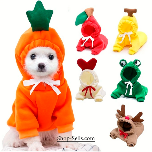 Fruit Design Dog Hoodie | Winter Warm Pet Clothes