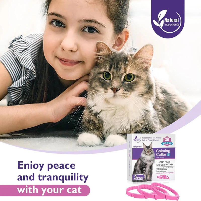 Natural Calming Collar for Dogs & Cats – Anxiety Relief for 30 Days