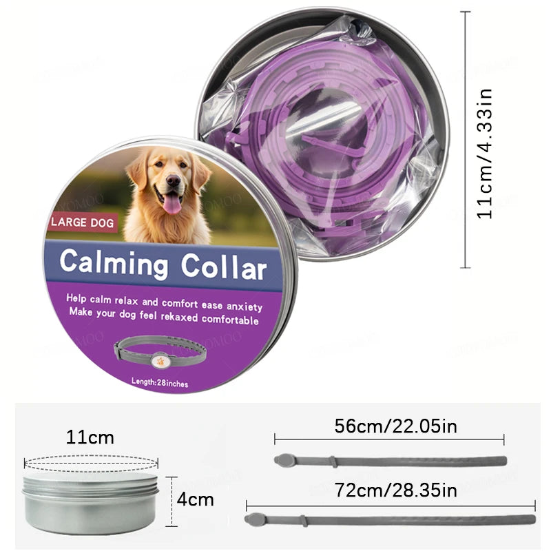 Natural Calming Collar for Dogs & Cats – Anxiety Relief for 30 Days