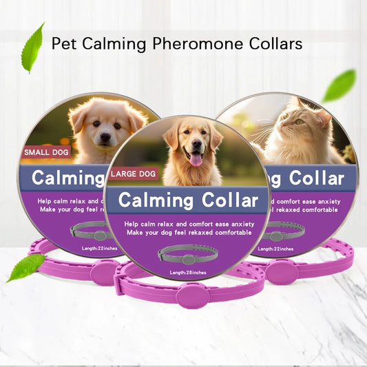 Natural Calming Collar for Dogs & Cats – Anxiety Relief for 30 Days