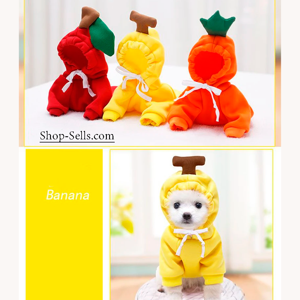 Fruit Design Dog Hoodie | Winter Warm Pet Clothes