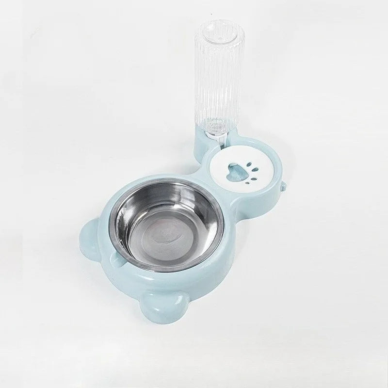 Pet Food & Water Bowl 2-in-1 — Dog & Cat Feeding Station with Automatic Water Dispenser