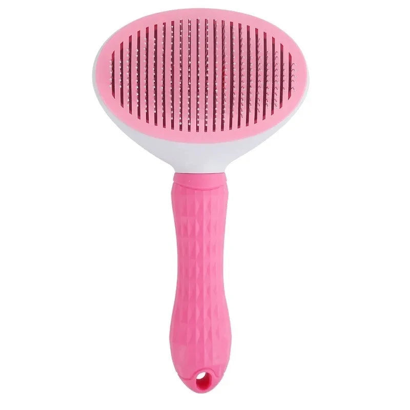Pet Grooming Brush with Self-Cleaning Button