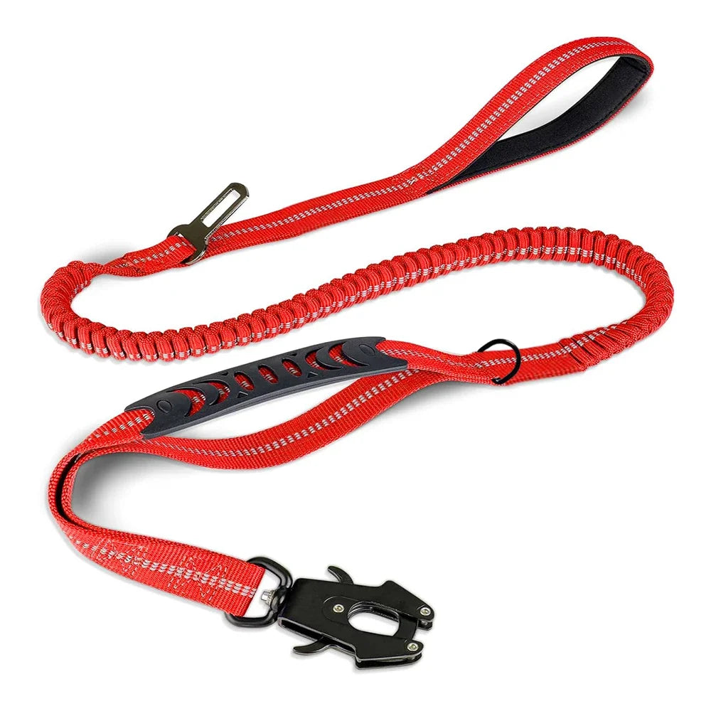 Durable Tactical Bungee Dog Leash with Quick-Release Carabiner