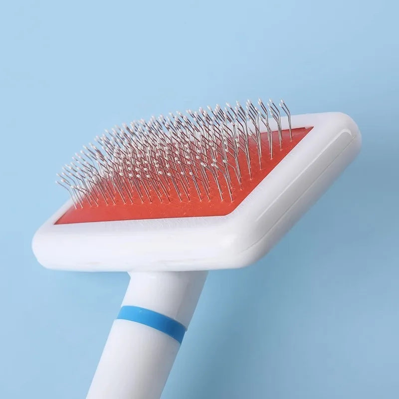 Pet Grooming Brush with Self-Cleaning Button