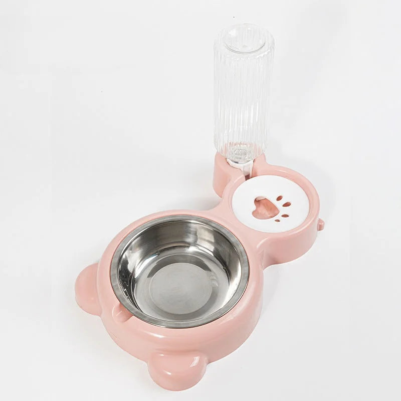 Pet Food & Water Bowl 2-in-1 — Dog & Cat Feeding Station with Automatic Water Dispenser