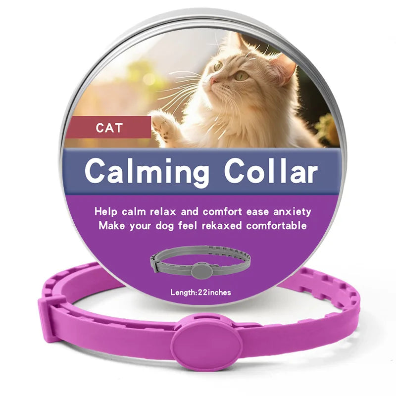 Natural Calming Collar for Dogs & Cats – Anxiety Relief for 30 Days