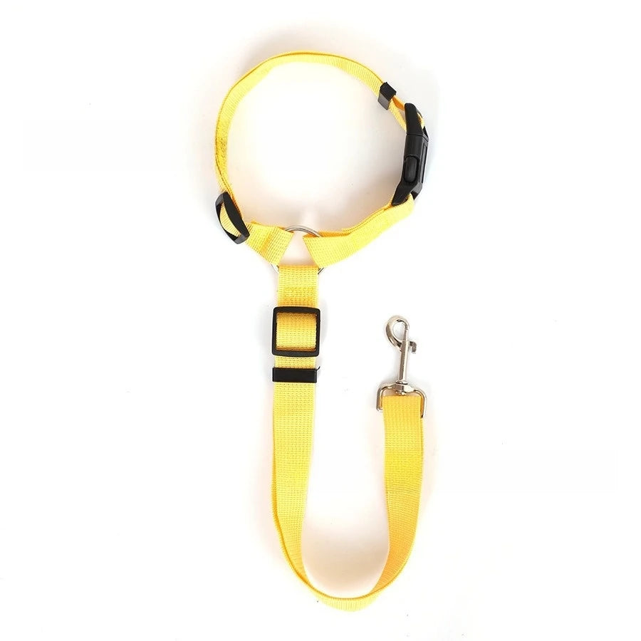 Adjustable Dog Car Seat Belt with Headrest Attachment | Safety Leash for Small Dogs