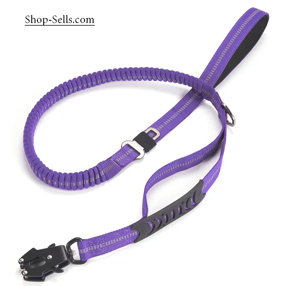 Durable Tactical Bungee Dog Leash with Quick-Release Carabiner