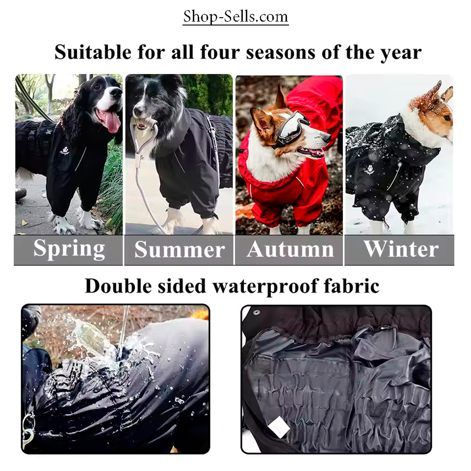 Waterproof Dog Raincoat — Lightweight Reflective Jacket for All Seasons