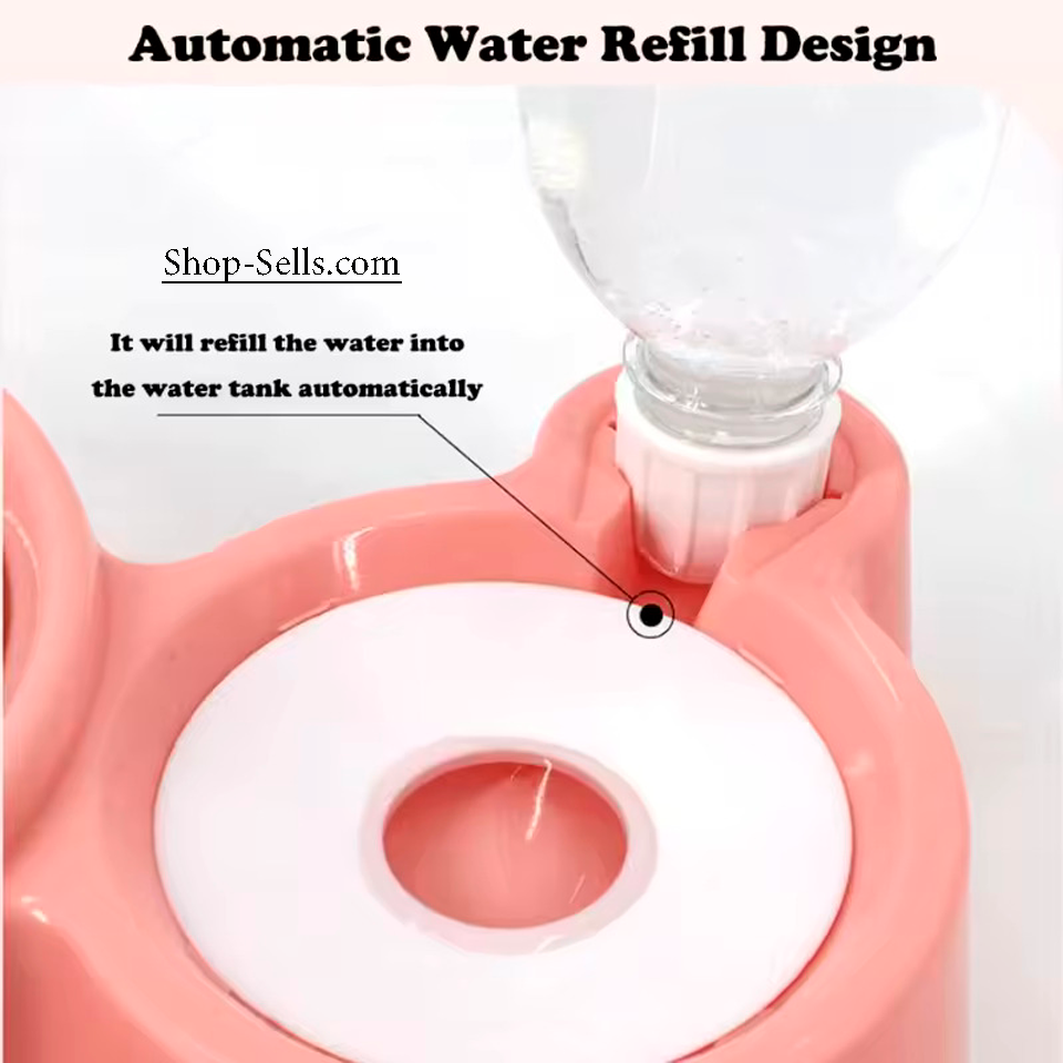 Pet Food & Water Bowl 2-in-1 — Dog & Cat Feeding Station with Automatic Water Dispenser