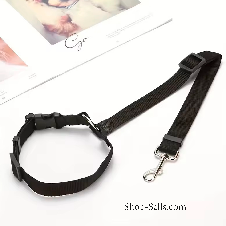 Adjustable Dog Car Seat Belt with Headrest Attachment | Safety Leash for Small Dogs