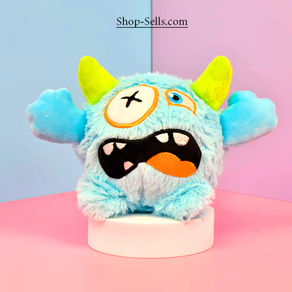 Interactive Dog Toy Monster & Crab 2-in-1 | Chew Plush Ball with Squeaker
