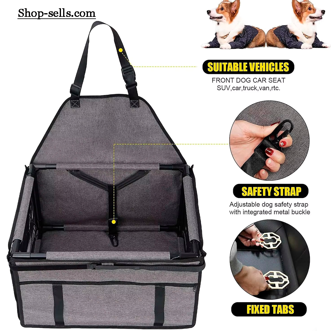 Waterproof Pet Car Seat Basket — 900D Oxford + PVC, Booster Carrier for Small & Medium Dogs/Cats