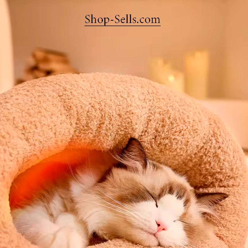 Cozy Semi-Enclosed Cat Sleeping Bag – Soft, Warm & Portable