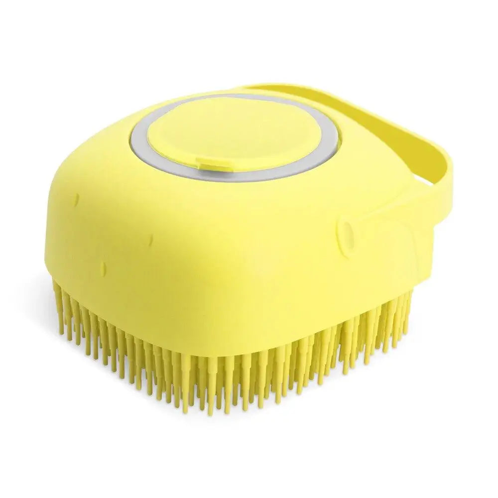 2-in-1 Dog Bath Brush with Shampoo Dispenser – Soft, Safe & Mess-Free Grooming