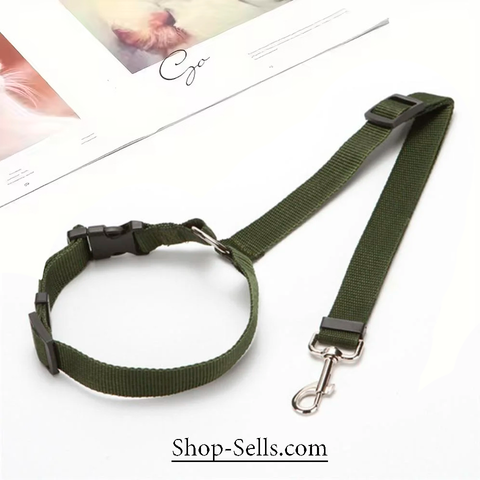 Adjustable Dog Car Seat Belt with Headrest Attachment | Safety Leash for Small Dogs