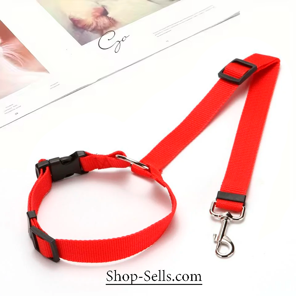 Adjustable Dog Car Seat Belt with Headrest Attachment | Safety Leash for Small Dogs
