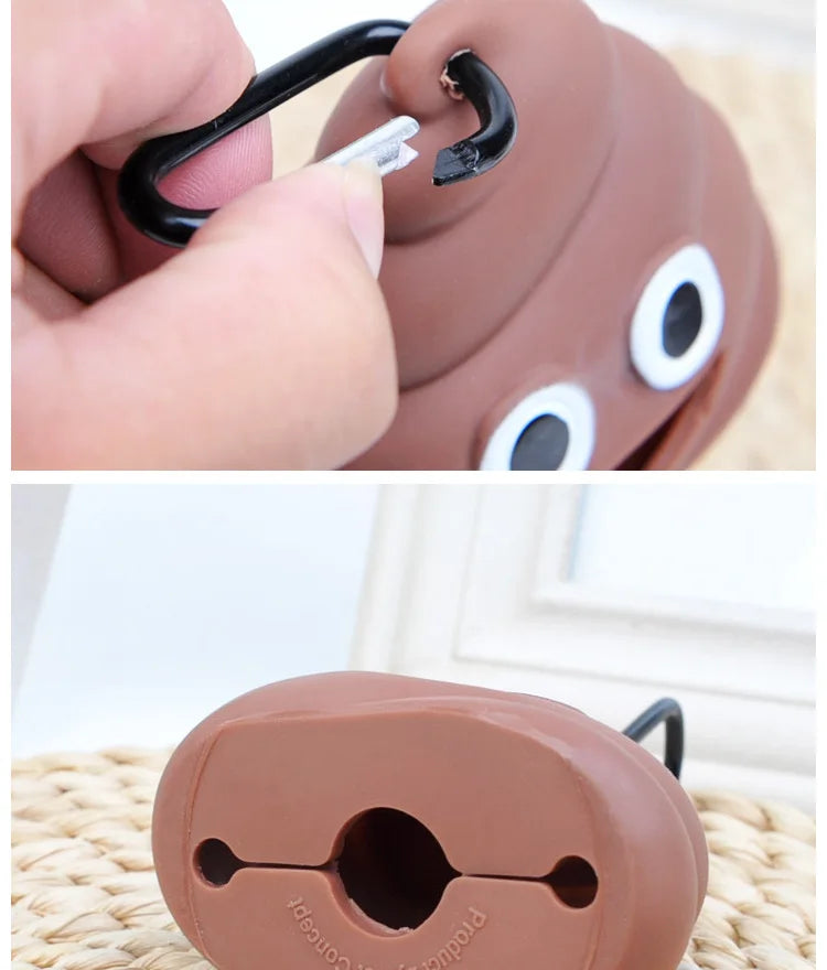 Dog Poop Bag Holder — Funny Emoji Dispenser with Carabiner