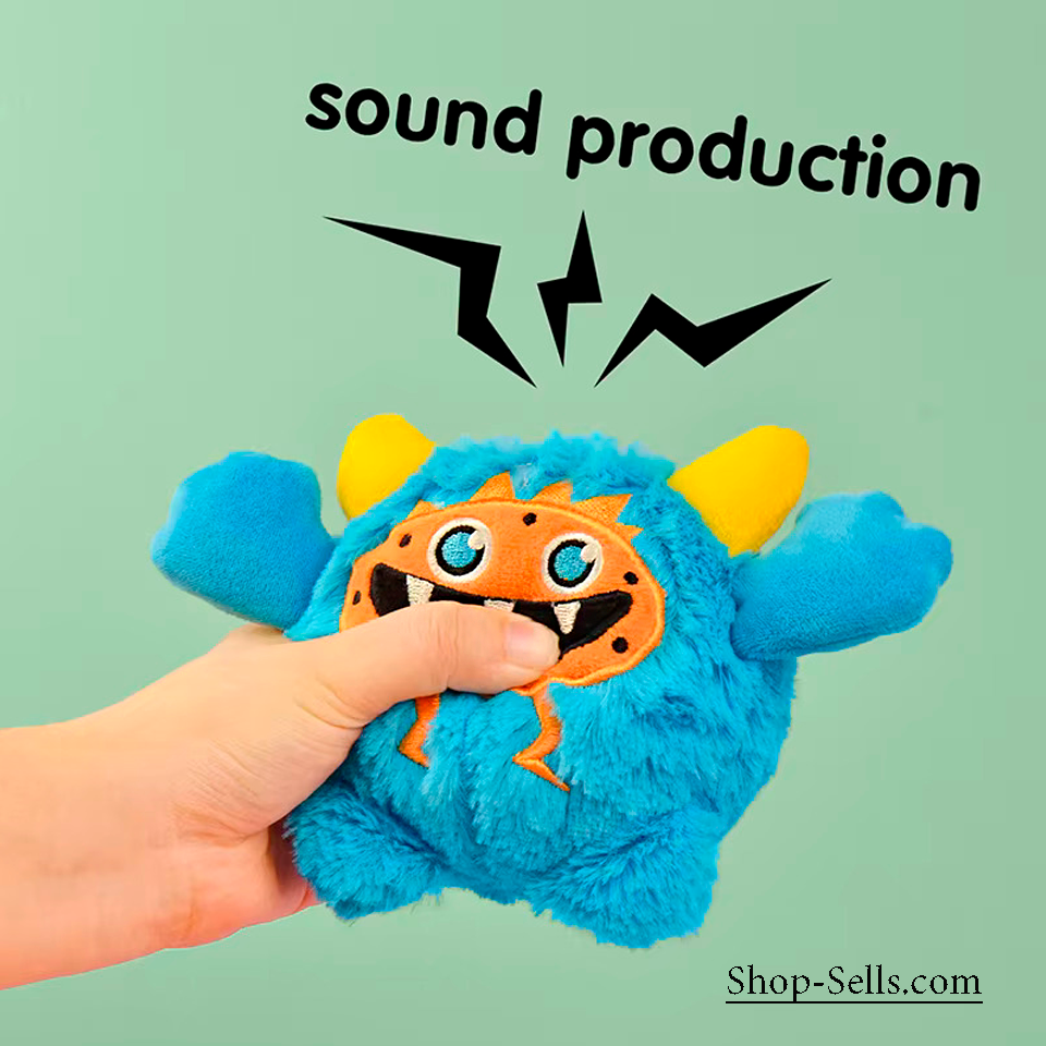 Interactive Dog Toy Monster & Crab 2-in-1 | Chew Plush Ball with Squeaker