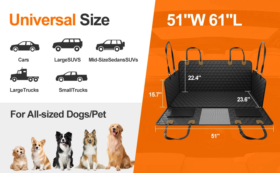 Waterproof Dog Car Seat Cover – Ultimate Protection & Comfort for Every Ride!